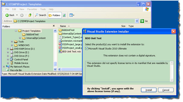 using coding katas bdd and vs2010 project templates part 3 visual studio 2010 website templates