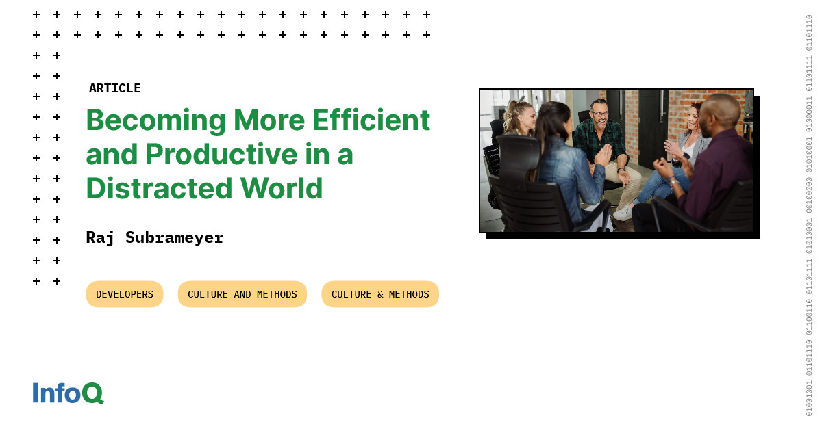 Becoming More Efficient And Productive In A Distracted World Infoq Becoming More Efficient And Productive In A Distracted World Infoq