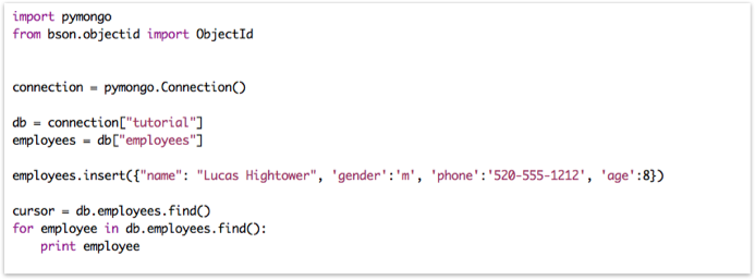 mongodb python example