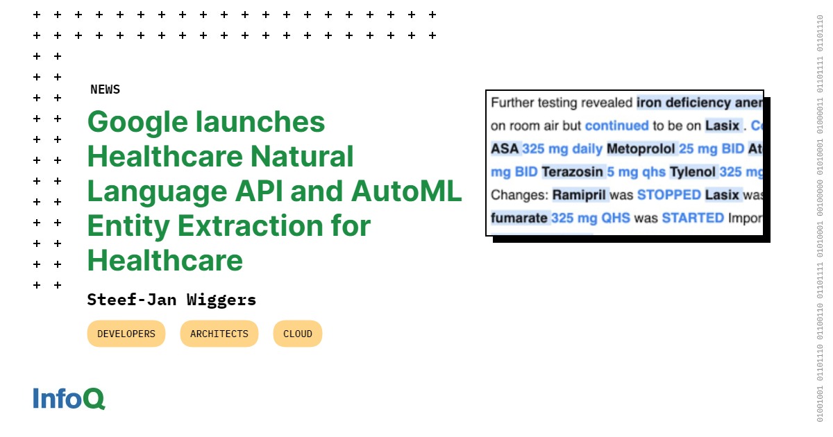 Google Launches Healthcare Natural Language API and AutoML Entity ...
