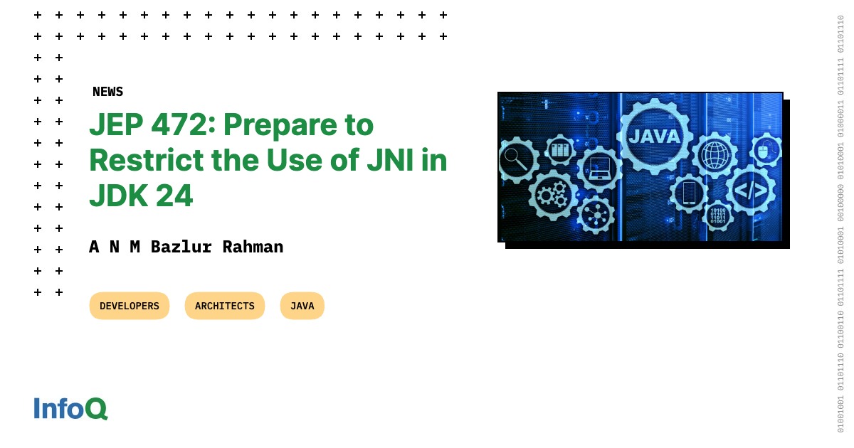 JEP 472: Prepare to Restrict the Use of JNI in JDK 24 - InfoQ