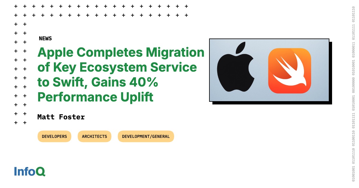 Apple Completes Migration of Key Service to Swift, Gains 40% Performance Uplift